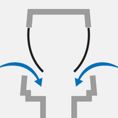 En cas de dépression générée par exemple lors du rinçage des WC, les membranes s’ouvrent et de l’air peut entrer dans le système.