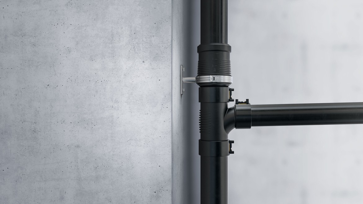 Nervures d'isolation acoustique sur les raccords Geberit Silent-db20