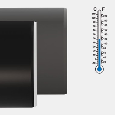 Geberit Silent-PP offre une excellente résistance à la température grâce à la faible dilatation linéaire du matériau PP-MD.