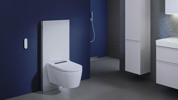 Salle de bains avec Geberit Monolith et WC lavant Geberit AquaClean Salle de bains avec Geberit Monolith et WC lavant Geberit AquaClean