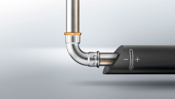 Le nouveau système de canalisation en acier inoxydable Geberit Mapress Therm réalisé en acier CrTi Le nouveau système de canalisation en acier inoxydable Geberit Mapress Therm réalisé en acier CrTi