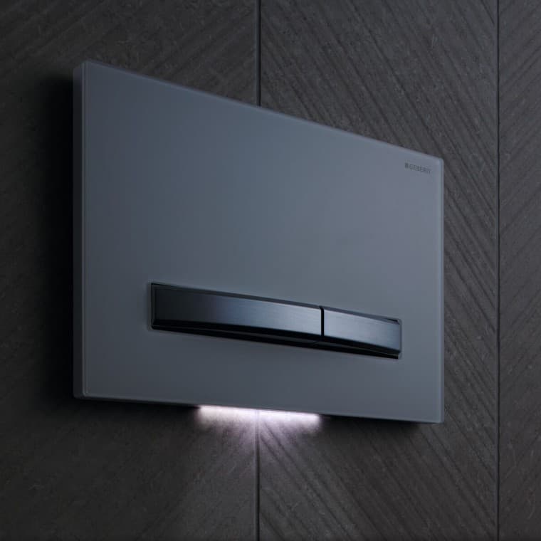 Geberit Sigma50 carré avec lumière d'orientation Geberit Sigma50 carré avec lumière d'orientation