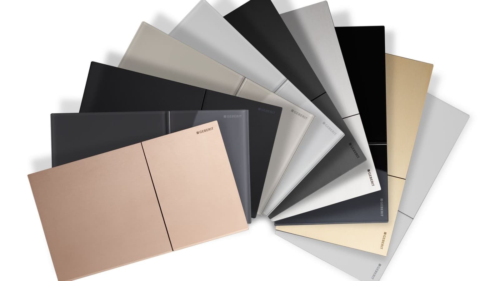 Gamme de surfaces disponibles pour la plaque de déclenchement Geberit Sigma70 Gamme de surfaces disponibles pour la plaque de déclenchement Geberit Sigma70