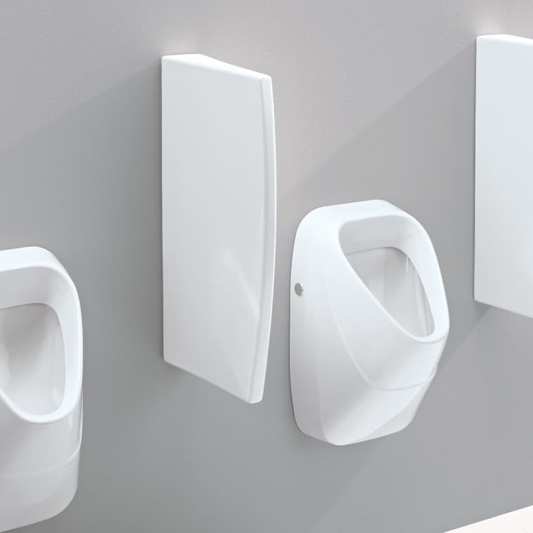 Cloison de séparation Geberit en céramique sanitaire avec fixations cachées Cloison de séparation Geberit en céramique sanitaire avec fixations cachées