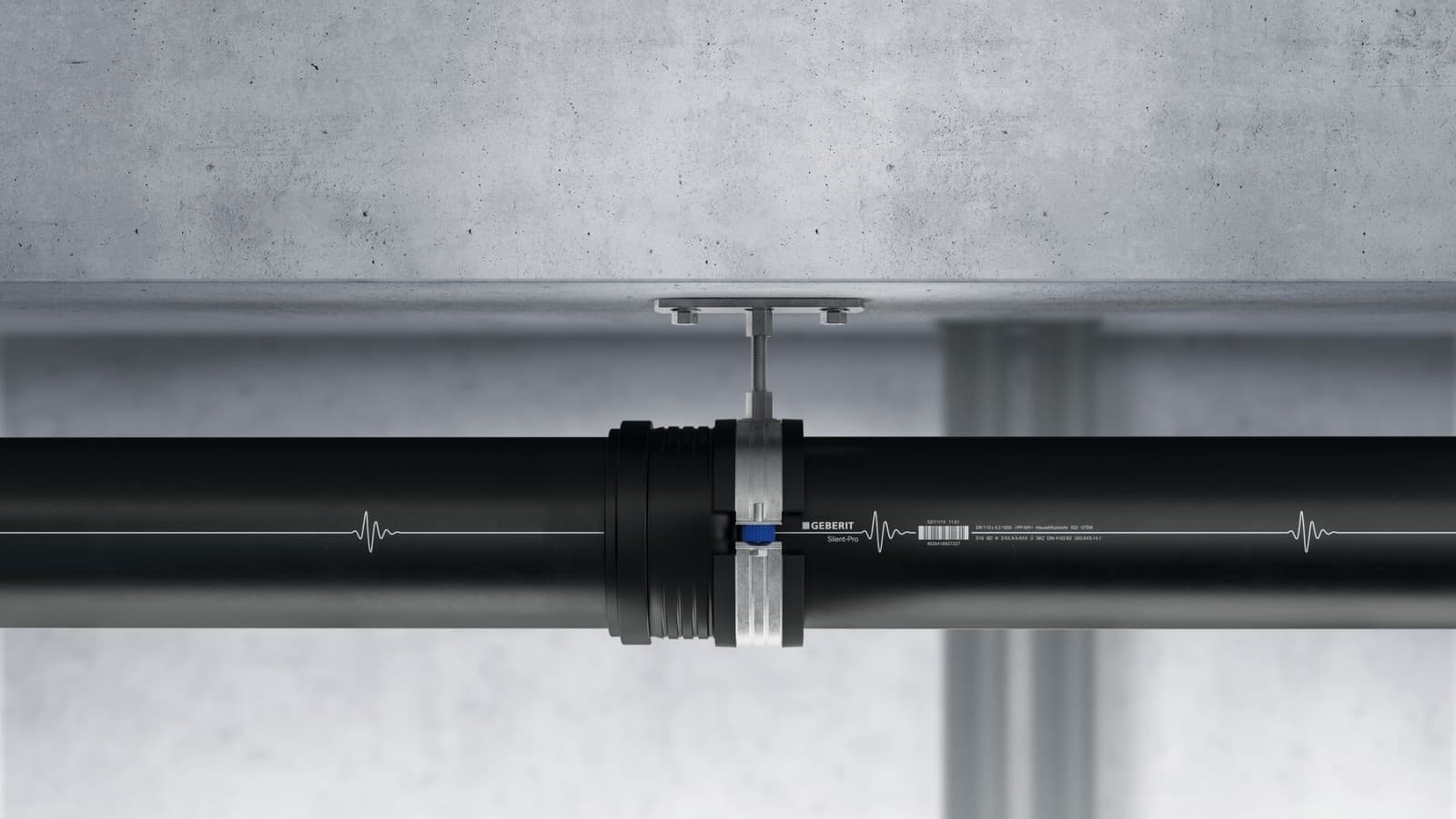 Coupe transversale d'un immeuble collectif équipé de systèmes d'évacuation Geberit Coupe transversale d'un immeuble collectif équipé de systèmes d'évacuation Geberit