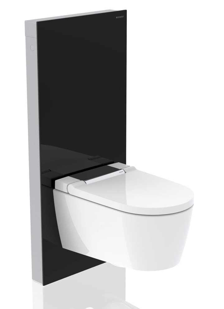 Panneau sanitaire Geberit Monolith Plus avec WC lavant Geberit AquaClean Sela chrome brillant Panneau sanitaire Geberit Monolith Plus avec WC lavant Geberit AquaClean Sela chrome brillant